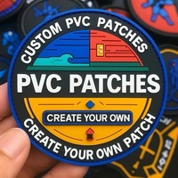 Écusson personnalisé en silicone 3D avec logo, en caoutchouc PVC, à scratch (Velcro) pour vêtements