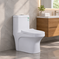 WC monobloc en céramique blanc, style moderne, à chasse d'eau par siphon, pour hôtels et salles de bain – Vente en gros