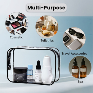 Étui cosmétique transparent en PVC avec logo personnalisé, fermeture éclair, petite trousse de maquillage portable pour voyage, trousse de toilette à motif personnalisé - Product Image 4