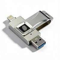 Clé USB 3.0 en métal chiffrée Secret 128 Go/1 To, multi-interface OTG pour smartphone et tablette