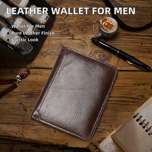 New Design Vintage Short PU Leather Mens <b>Wallet</b> with Polyester Lining and Cover Closure - Product Image 2