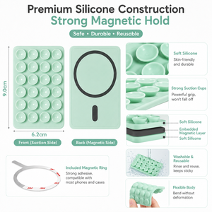 Soporte Magnético de Silicona Premium de 9x6.2cm, Construcción de 3 Capas con Imán Integrado, Lavable y Reutilizable, para Teléfono, Ideal para Regalo - Product Image 4