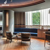 Turnkey Lösung leicht luxuriös modern benutzerdefiniert langlebig hölzern Restaurant-Möbel-Set mit Standsitzen