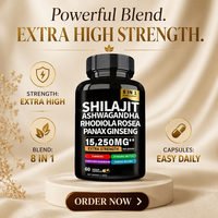 Capsules transfrontalières Xilai Zhi Shilajit Ashwagandha Ginseng Rhodiola Rosea pour une meilleure densité osseuse, 60 capsules, 15 250 mg par capsule