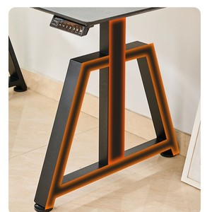Bureau d'ordinateur électrique réglable en hauteur, double moteur, table élévatrice à 3 sections, cadre noir en métal, réglable, pour usage domestique ou professionnel - Product Image 3