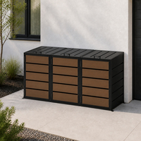 Poubelle métallique durable et écologique avec revêtement imitation bois pour cuisine extérieure et stockage de déchets publics