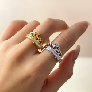Bague en argent 925 FOXI, fabricant de bagues couronne de princesse et de reine, bague de promesse en CZ, bijoux pour remise de diplôme, commémorations et anniversaires, argent 925 - Product Image 4