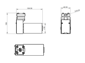 Fluidsmart arp12dc24 oiless nhỏ piston bơm lấy mẫu khí bơm 24V điện Micro Aire bơm áp lực - Product Image 4