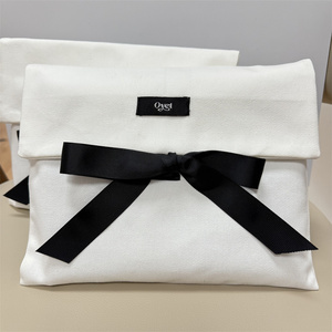 Bolsa de Algodón Muselina con Logotipo Personalizado, Bolsa de Algodón Blanca con Cierre de Cinta, Bolsa para Ropa, Bolsa para Cosméticos - Product Image 1