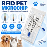Certificat ICAR FDX-B EM4305 RFID 134,2 kHz 1,25x7 mm Mini puce électronique pour animaux, seringue stérilisée de qualité médicale, certifiée ISO