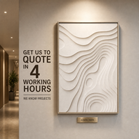 Décoration murale 3D en papier découpé à effet de vagues de dunes de sable verticales, encadrée en bois, pour hôtels, restaurants et villas, personnalisable, vente en gros, OEM