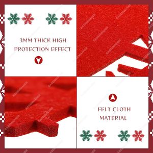 DAMAI 12PCS Snowflake Placemats Christmas Table Red Green Felt Place Mats Coaster for Party Holiday Home Dinner Tableware Decor - Product Image 4