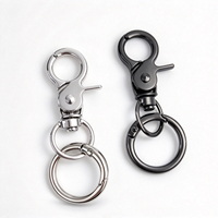 KC1089 Mousqueton pivotant en métal avec double anneaux à ressort, fournitures de quincaillerie pour porte-clés et breloques de sac DIY