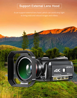 Caméra vidéo AC3 4K IR à vision nocturne Caméscope 4K à écran tactile IPS de 3.0 pouces