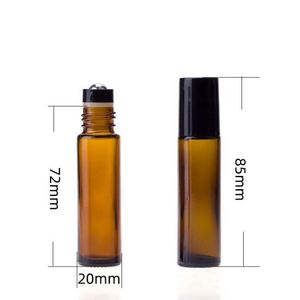 Custom Logo Screen Printed for Amber 5ml 10ml 15ml 20ml Glass Roll-On Bottles with <b>Stainless</b> <b>Steel</b> <b>Ball</b> for Essential Oil - Product Image 4