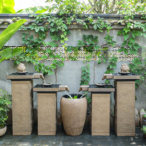 Hanyuntang Courtyard Pixiu Nouvelle Fontaine d'eau circulante de style chinois pour bassin extérieur de grande taille, ornement attirant la prospérité - Product Image 2