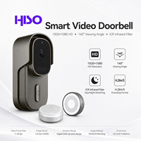 Vision nocturne, 140 °   Sonnette vidéo intelligente WiFi HD 1080P avec grand angle, audio bidirectionnel, détection de mouvement et alarme anti-effraction