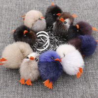 Porte-clés peluche poussin Kawaii jouets cadeau Pom Pom porte-clés vente en gros peluche canard animaux boule de fourrure mini peluche porte-clés