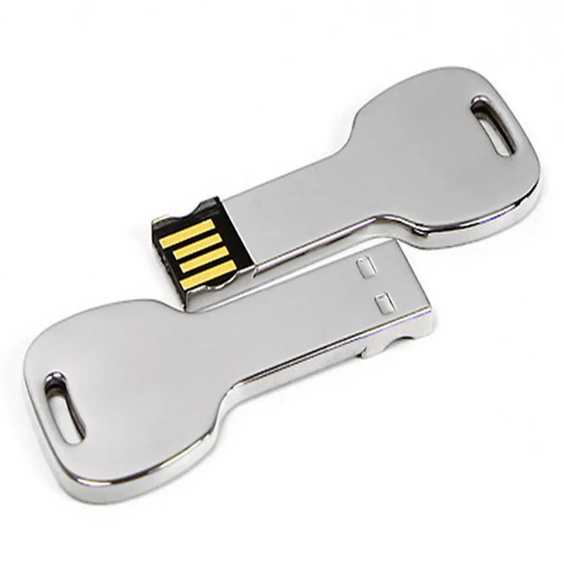 Keychain Usb Drive Gitra Wholesale Custom Logo Key Shape Flash Drives Metal Usb Flash Drives 128GB 64GB With Keychain