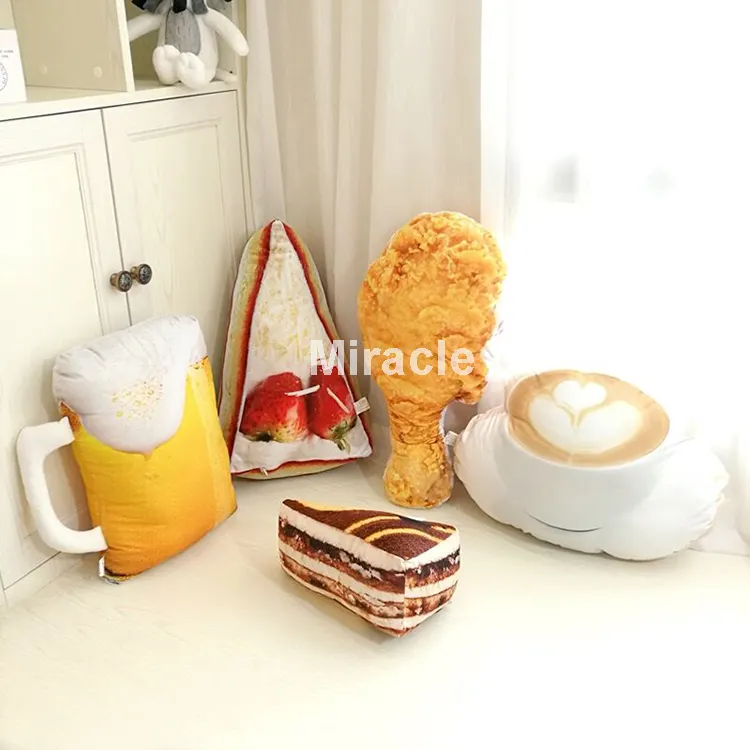 Customize Soft Plush Pillow Stuffed Hamburger Shaped Soft Pillow And Cushion