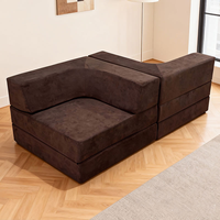 Ensemble de canapés modulaires de luxe modernes en tissu durable avec éponge compressée pour salon, appartement, hôtel, villa