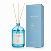 Flacon diffuseur en verre rond de 200 ml à col étroit, couleur personnalisée, pour parfum d'ambiance avec logo