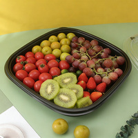 Afhaallocatie voedselverpakkingen doos nieuw design rond vierkant fruitsalade containers PS plastic dozen voor picknick