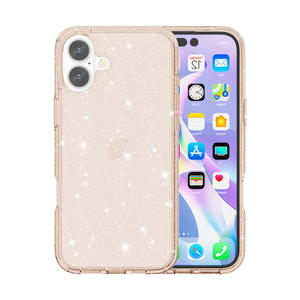 Funda de teléfono con purpurina acrílica ostentosa de lujo para iPhone 16 15 Pro Max 14-Clear a prueba de golpes TPU PC Cover Girly New Release - Product Image 6