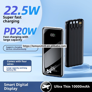 Batería Externa Ultra Delgada de Alta Capacidad de 10000 mAh con Salida USB Dual Integrada y Tipo-C, Carga Rápida PD de 22.5 W, Pantalla Digital LED - Product Image 3