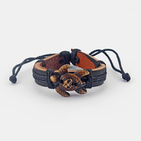 Bracelet en cuir de tortue blanc/marron/rasta tribal surfeur de mer, bracelet de surf, charme tendance
