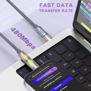 Câble de données USB Type-C à charge rapide, vente en gros d'usine, matériau TPE durable, 240W, 1M/2M/Longueur personnalisée, 12 mois, Écouteurs - Product Image 3