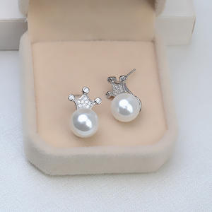 Pendientes de Plata S925 con Doble Perla y 15.5 Ma Bei 6271, Decoración para Orejas, Accesorios para Manualidades, Soporte Vacío - Product Image 2