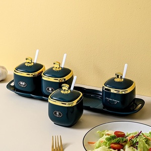 Bocaux à épices de <span class=keywords><strong>luxe</strong></span> en plastique style nordique, avec couvercle, boîte à sel MSG, salière à poivre pour cuisine domestique - Product Image 4