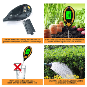 Fabricantes de medidores de pH 4 en 1 más baratos, mejores medidores de pH del suelo digitales, <span class=keywords><strong>monitor</strong></span> de humedad del suelo - Product Image 2