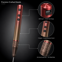 Machine à ongles rechargeable, mini perceuse à ongles portative, 3 vitesses, marche avant/arrière, corps métallique, kit d'outils de manucure pour salon de beauté