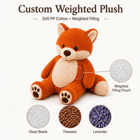 Offre Spéciale : Peluche lestée haut de gamme, personnalisable, fabricant d'animaux en peluche sur mesure, faible MOQ, renard en peluche doux, OEM