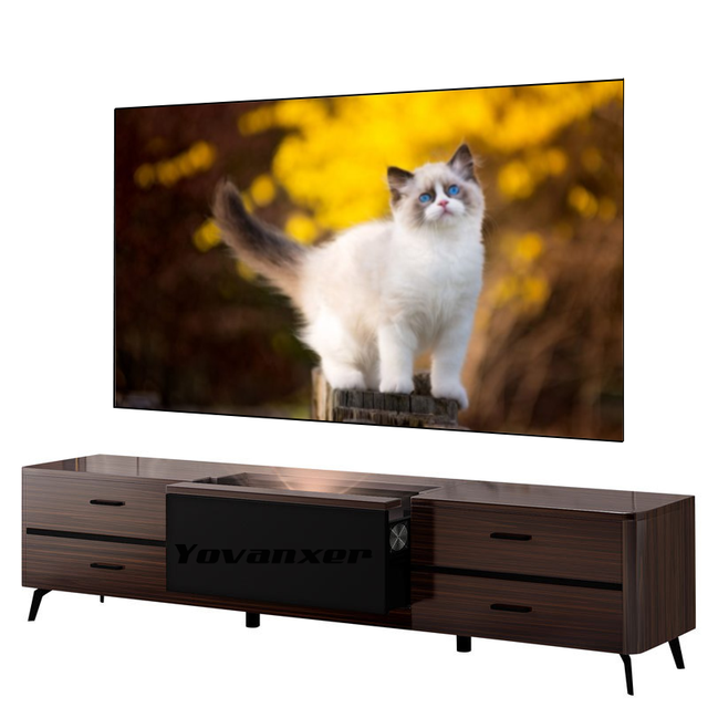 3 Meters Length Intelligent Hidden Laser TV Cabinet Electric Telescopic Table One Floor Short Focus Projector Cabinet