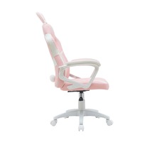 Chaise de jeu ergonomique en cuir rose confortable en gros, chaise de jeu d'ordinateur de course avec oreilles de lapin mignonnes