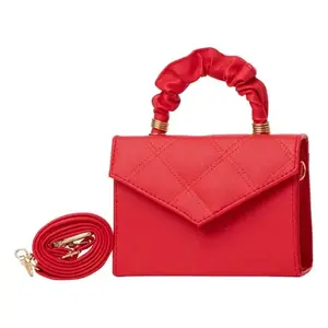 Bolso Bandolera para Mujer Fana, Rojo, PU, Patrón Geométrico, Cierre de Cremallera, Estilo Vintage, Correa Única, Impermeable, Uso Diario - Product Image 1