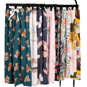 <span class=keywords><strong>Pantalon</strong></span> de pyjama décontracté d'été à imprimé floral pour <span class=keywords><strong>femme</strong></span>, <span class=keywords><strong>pantalon</strong></span> ample à taille haute élastique et jambes larges, mode féminine - Product Image 1