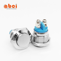 Interrupteurs à bouton poussoir métalliques étanches à tête bombée 16 mm 2 broches en gros, boutons électriques normalement ouverts, bouton poussoir métallique