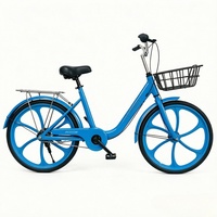 Vélos partagés 24/26 pouces, vélos adultes à pneus pleins haute résistance sans chambre à air, vélos de transport public pour la ville et la communauté