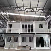 Conteneur d'expédition plat de 40 pieds de haute qualité, maison préfabriquée intelligente à deux chambres et deux étages, conteneur de luxe préfabriqué