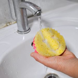 Double Layer Smiley Face Sponge <b>Magic</b> Cleaner For Kitchen Dishwashing Super Absorbent Multi Purpose - Product Image 3