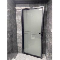 Porte française en aluminium et verre HC au design moderne, étanche et coupe-vent, pour usage intérieur, surface finie, méthode d'ouverture à battant personnalisable