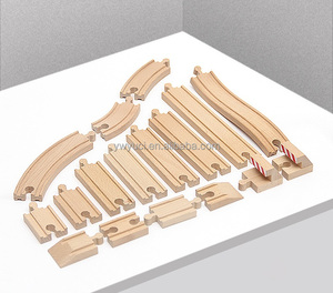YUCI Accessoires <span class=keywords><strong>de</strong></span> train en bois éducatifs personnalisés, plusieurs voies, jouets en bois pour enfants <span class=keywords><strong>de</strong></span> 2 à 6 ans - Product Image 3