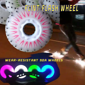 Ruedas de patines en línea de PU de alta elasticidad 90A, resistentes al desgaste, con destellos luminosos, venta al por mayor de fábrica - Product Image 4