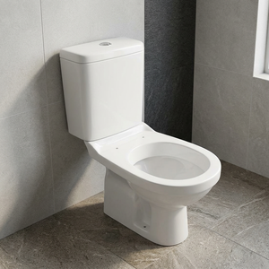 Modern Ceramic Two Piece Close Coupled Water Closet Toilet P Trap Washdown <b>Back</b> To Wall Floor Mounted WC - Product Image 4