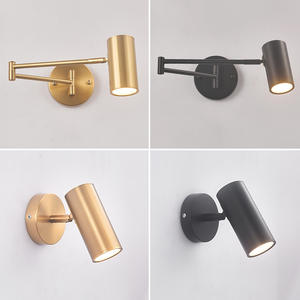 Lámpara de pared LED moderna Columpio ajustable Brazo largo Iluminación cálida/fría Montado en la pared Lámpara de noche para el hogar Control remoto Bombilla E26 - Product Image 1
