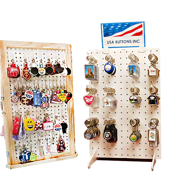 Apache Customizable Oak Floor Standing Powder Coated Storage Key Chain Display Rack with Custom Logo for Supermarket Mall Use — view 1